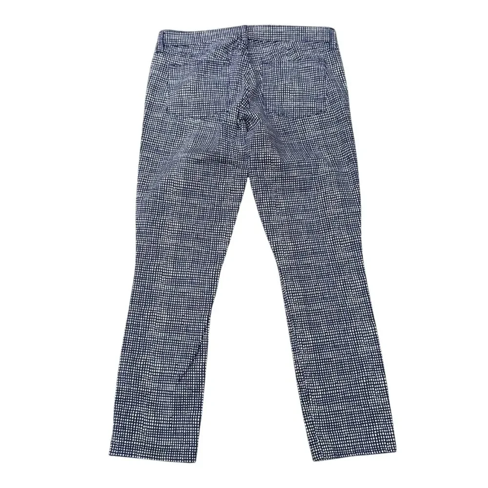 NWOT J Crew Toothpick Basket Weave Blue White Print Skinny Jeans Size 29